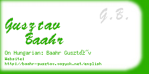 gusztav baahr business card